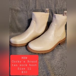Cream Corky's Sock Boot